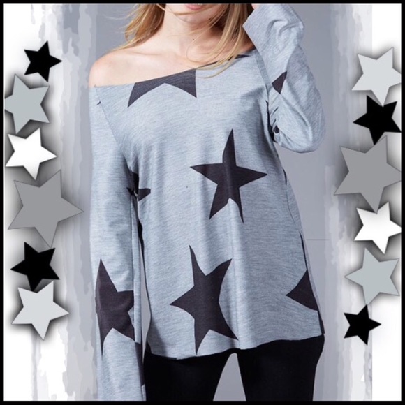 Boutique Tops - Off-the-Shoulder Star Top
